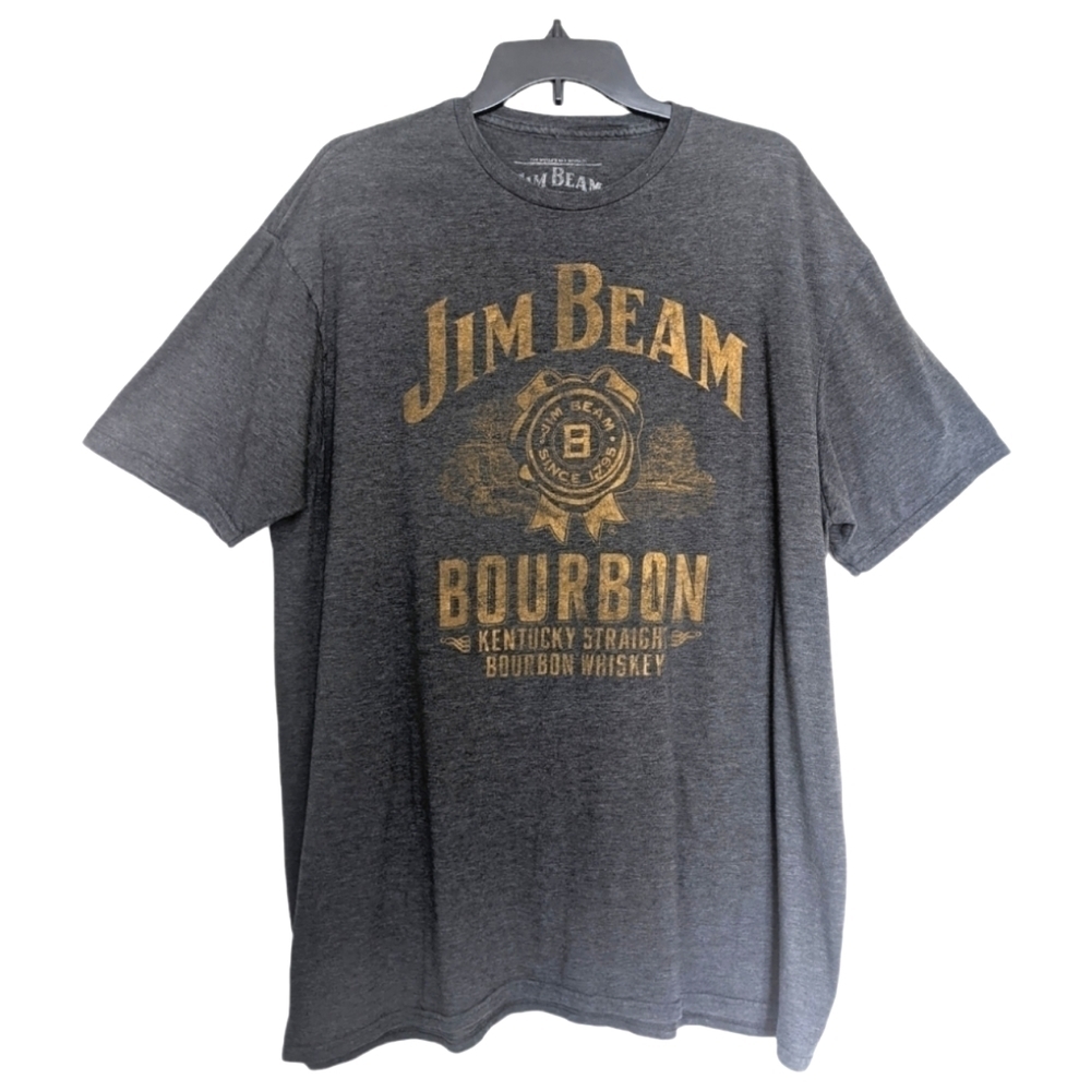 Jim Beam Whiskey Charcoal Distressed T-Shirt Size 2 XL